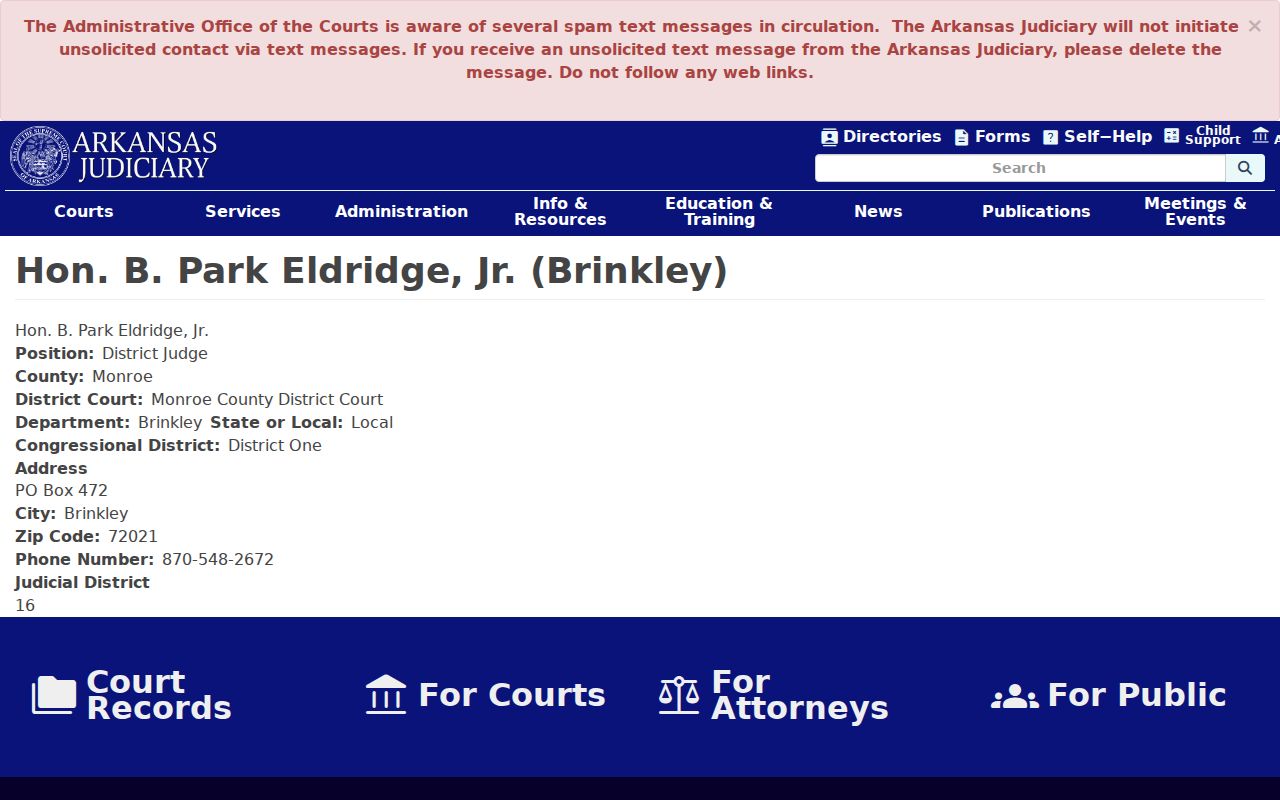 Brinkley court docket official District Court profile