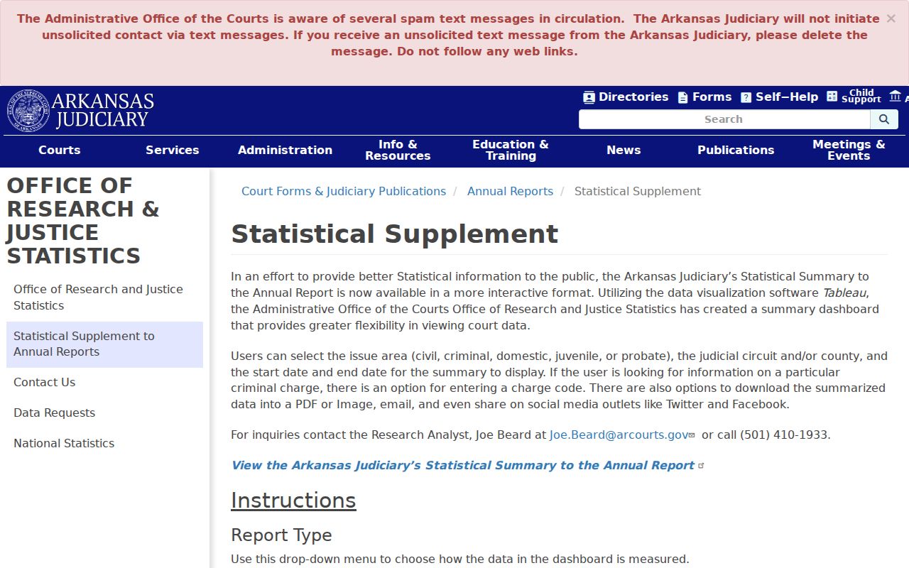 Brinkley court docket Arkansas statistics dashboard