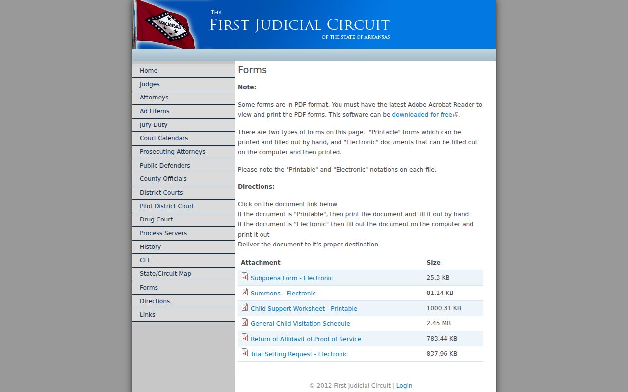 Monroe County civil docket trial setting request page