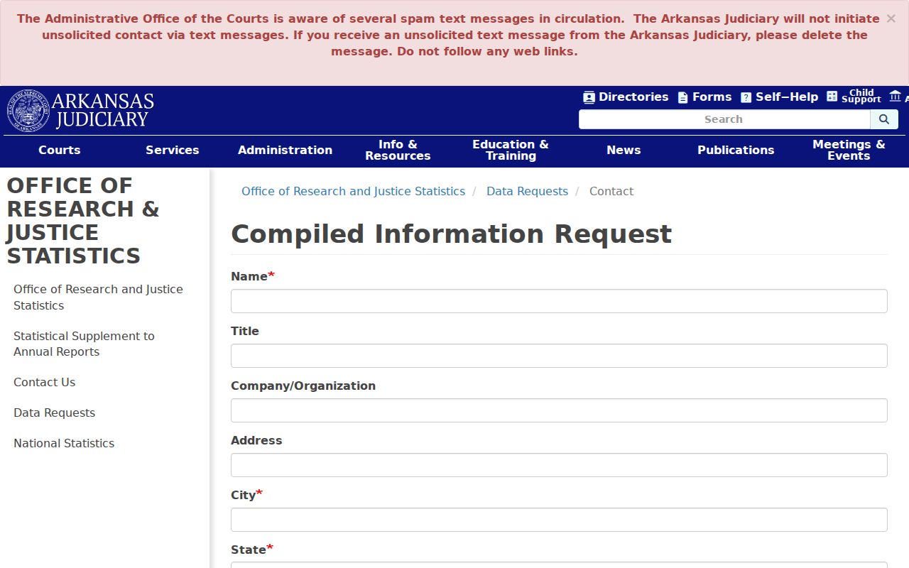 Monroe County court records compiled information request form
