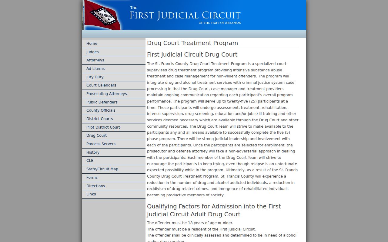 Monroe County criminal docket First Circuit Drug Court information
