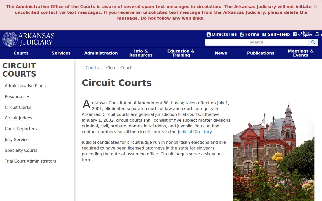 Arkansas Circuit Court jurisdiction for Monroe County court dockets