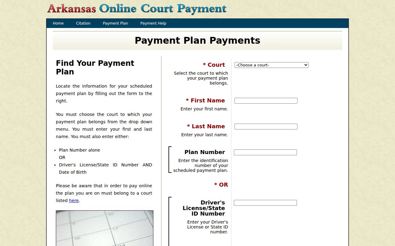 Monroe County traffic court records payment plan lookup